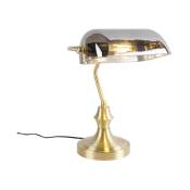 Banker - Lampe de notaire - 1 lumière - l 265 mm - Noir et Or - Classique/Antique - éclairage intérieur - Salon i Chambre - Doré/Laiton - Qazqa
