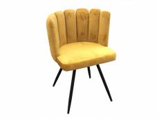 Chaise ariel revêtement en velours - jaune