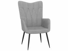 Chaise de relaxation 62x68,5x96 cm gris clair tissu