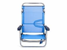 Chaise plage-lit positions en aluminium et textilène, patte du dossier pliable solenny 50001072720101