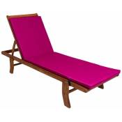 Coussin de chaise longue 190x60x4cm, rose, coussin