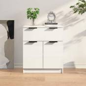 Croyance idéale pour le salon avec tiroir et 2 portes modernes différentes couleurs Couleur : Blanc brillant