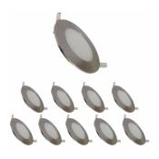 Downlight Dalle led 6W Extra Plate Ronde - Pack de 10 / Blanc