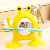 Ensoleille - Porte-brosse à dents drôle de grenouille de dessin animé pour enfants, porte-brosse à dents et dentifrice drôle, porte-brosse à dents
