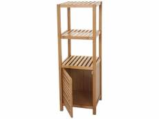 Etagère armoire meuble pour salle de bain en bambou 110x36x34 cm sdb04023