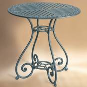 Guzmanynajanro - Table de jardin en métal VELADOR ronde aluminium laqué bleu