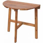 HHG - Table pliante 576, table de jardin balcon, In-/Outdoor pliable bois acacia certifié mvg 71x70x34cm