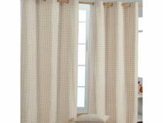 Homescapes rideaux vichy beige à oeillets 100% coton 137 x 228 cm SF1123C
