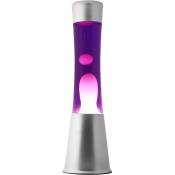 I-total - ITotal XL1796 Lampe à Lave 30 cm avec Base Argentée, Liquide Violet et Cire Blanche
