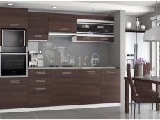 Lexham - cuisine complète modulaire linéaire l 240 cm 7 pcs - plan de travail inclus - ensemble armoires meubles de cuisine - châtaigne