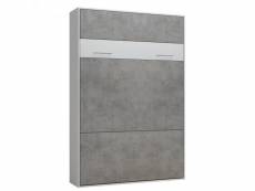Lit escamotable loft blanc façade gris béton couchage 140 x 200 cm 20100892841
