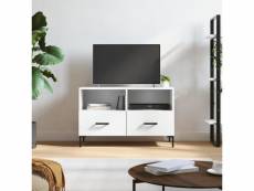Meuble tv contemporain | banc tv armoire tv | blanc 80x36x50 cm bois d'ingénierie meuble pro frco91379