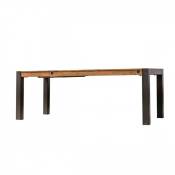 Meubletmoi - Table repas extensible 160/210 cm en acacia et pieds métal - workshop