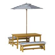 Outsunny Ensemble table et banc d'extérieur en bois
