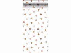 Papier peint à motif de petits points rose clair, beige et terracotta - 139349 - 0,53 x 10,05 m 139349