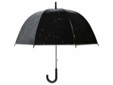 Parapluie transparent noir etoiles