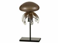 Paris prix - statuette déco "méduse sur pied" 19cm marron