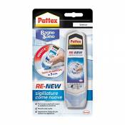 Pattex Mastic blanc auto-lissant, pratique, imperméable, facile à utiliser, anti-moisissures, 1 x 100 ml