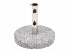Pied base socle de parasol granite tube en acier inoxydable rond 22 kg helloshop26 2202092