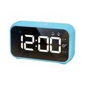 Réveil Numérique LED avec Fonction Snooze, 2 Alarmes, Surface Miroir Rechargeable USB 12 / 24H pour