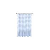 Rideau de douche en tissu rayé bleu 180 x 200 cm.
