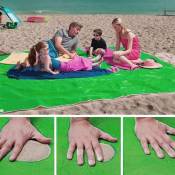 Shop-story - sand free mat : Serviette de Plage Drap Anti-Sable avec Crochet - 150 x 200 cm | Vert - Vert