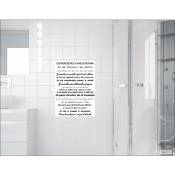 Sticker mural décoratif 48 cm x 68 cm pour salle de bain - Règles à appliquer à la maison pour décorer votre intérieur - Noir