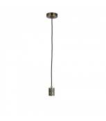 Suspension design Urban Acier Laiton antique 1 ampoule 22cm