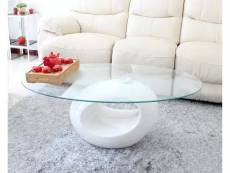 Table basse design blanche en verre maxus-