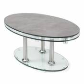 Table basse double céramique ciment couleur gris à