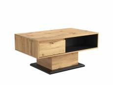 Table basse en bois avec un tiroir grand espace de rangement sans poignée