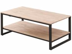 Table basse relevable en bois et métal coloris chêne
