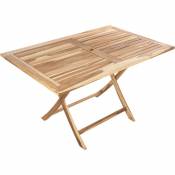 Table de jardin pliante 135 x 85 cm en bois de teck