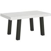 Table extensible 90x160/420 cm Bridge Frêne Blanc structure Anthracite