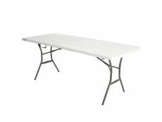 Table piable lifetime blanc 185 x 74 x 76 cm acier plastique