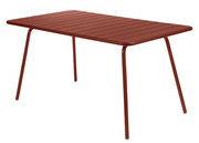 Table rectangulaire Luxembourg / 6 personnes - 143 x 80 cm - Aluminium - Fermob rouge en métal
