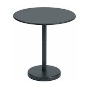 Table ronde d'extérieur en acier noir 70 x 73 cm Linear