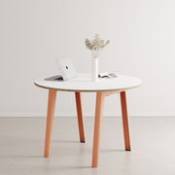 Table ronde New Modern / Ø 110 cm - Stratifié / 4 à 6 personnes - TIPTOE rose en métal