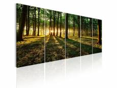 Tableau sur toile en 5 panneaux décoration murale image imprimée cadre en bois à suspendre ombre d'arbres i 225x90 cm 11_0006437