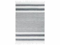 Tapis terra - 120 x 170 cm - lignes gris, argent et