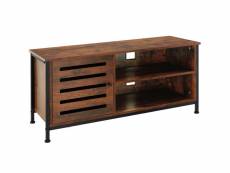 Tectake meuble pour téléviseur galway 110x41,5x50,5cm - bois foncé industriel 404714