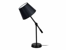 Tosel-articuler - lampe a poser acier noir 1xe14 - abat-jour tambour tissu noir - 18 x 45 cm; noir
