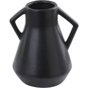 Vase Décoratif Noir en Céramique 30 cm à Anses Triangulaires Amphore Minimaliste Fermi