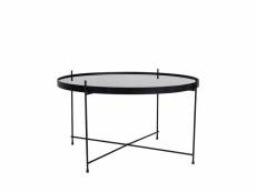 Venezia - table basse en verre et métal ø70xh40cm - couleur - noir 2101200