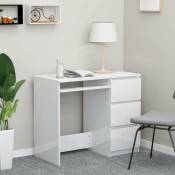 Vidaxl - Bureau d'armoire pc en bois avec 3 tiroirs bureau de bureau de bureau différentes couleurs Couleur : blanc brillant