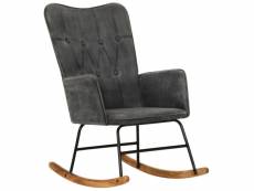 Vidaxl fauteuil à bascule noire vintage toile