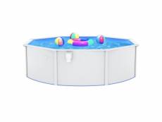 Vidaxl piscine ronde avec parois en acier 460x120 cm blanc