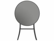 Vidaxl table de bistro pliable gris 60 x 70 cm verre et acier 44714