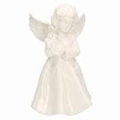 Webmarketpoint - Ange en céramique blanche avec lyre 12x10h20,5 cm