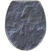Wenko - Abattant wc en duroplast design Slate - 36 x 44 - Gris foncé